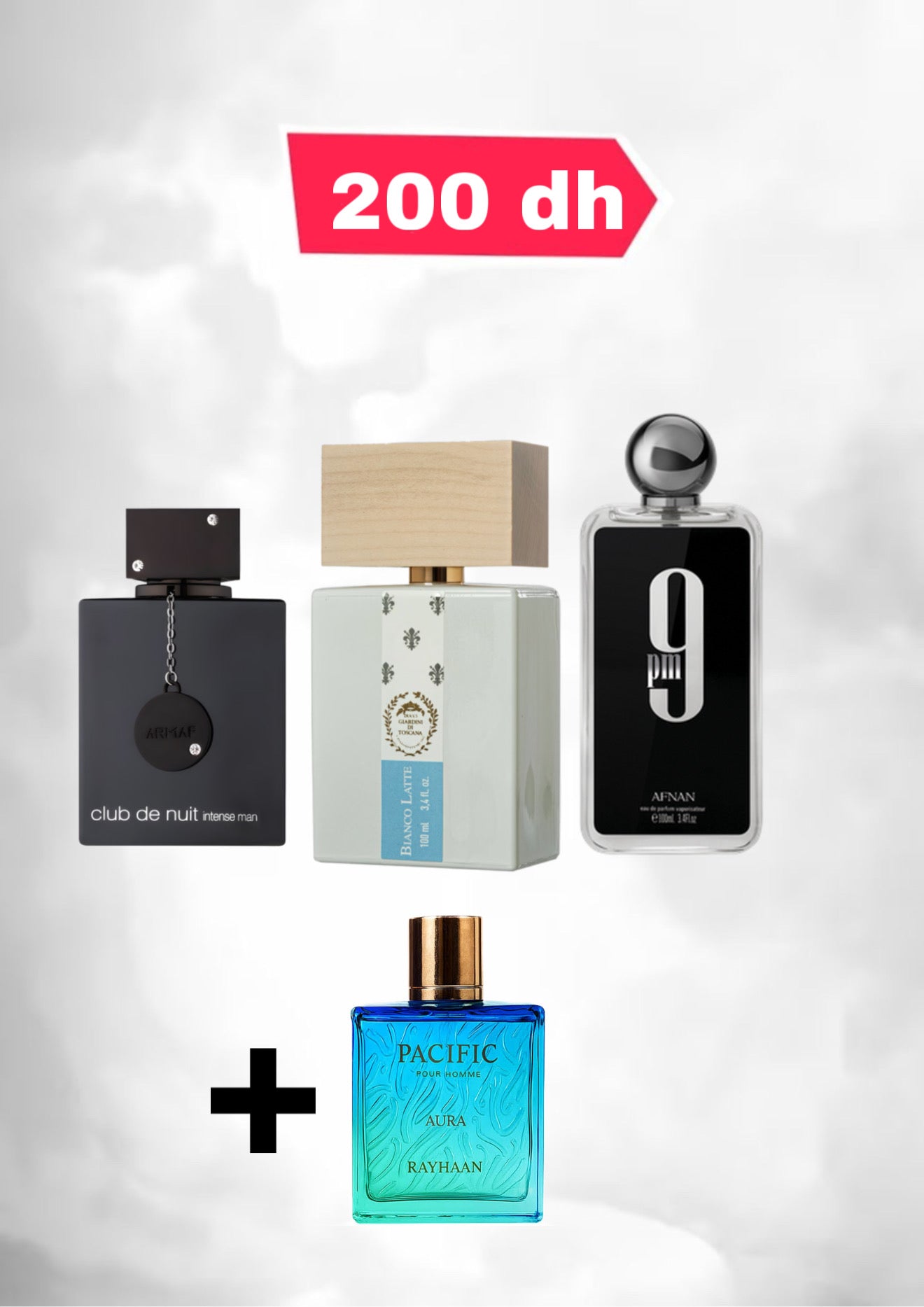 BIANCO LATTE + 9 PM + CLUB NUIT +PACIFIC by TWINS FRAGRANCE