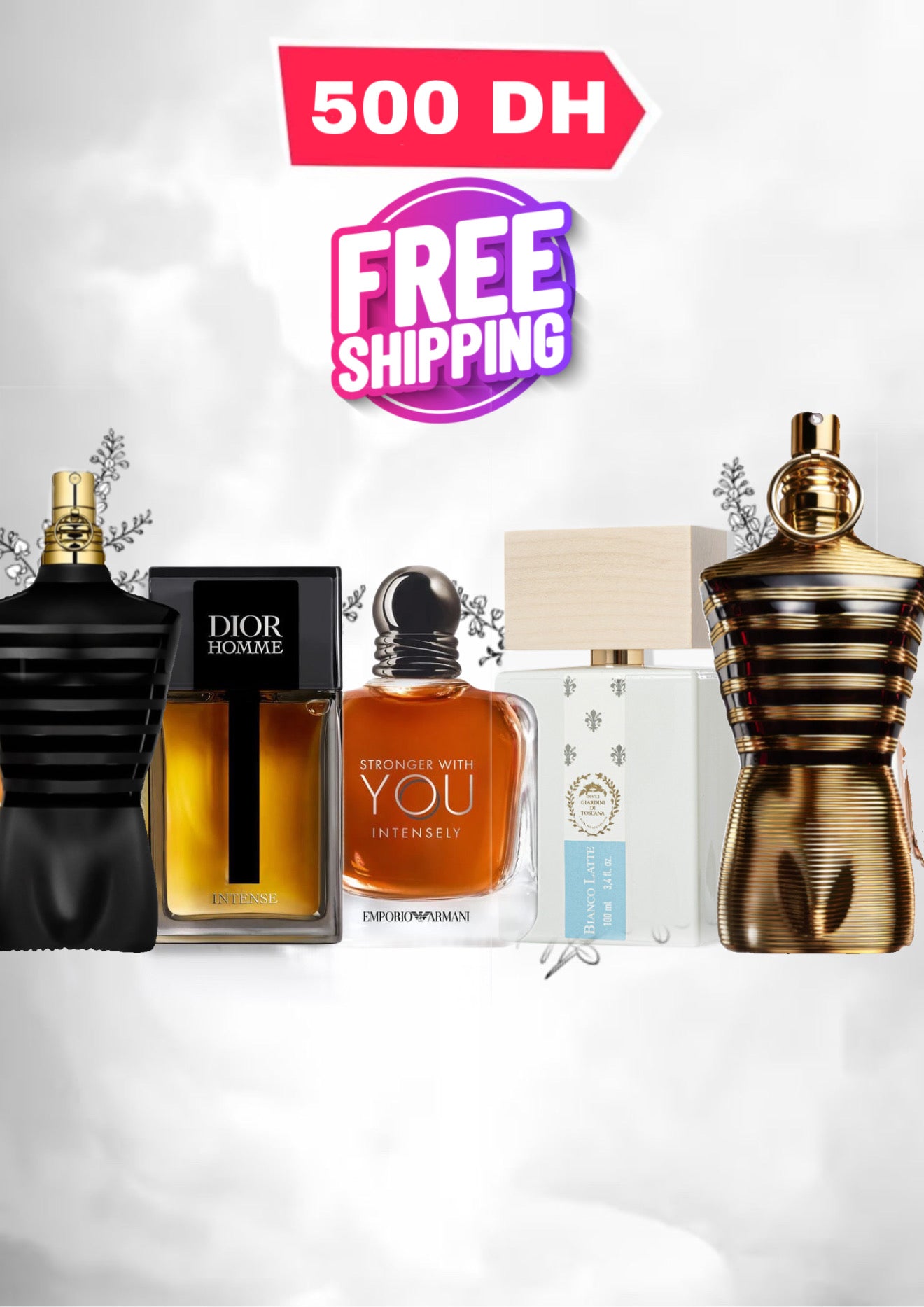 INTENSLY + MAALE ELEXIR + MALE PARFUM + dior homme intense + bianco latte